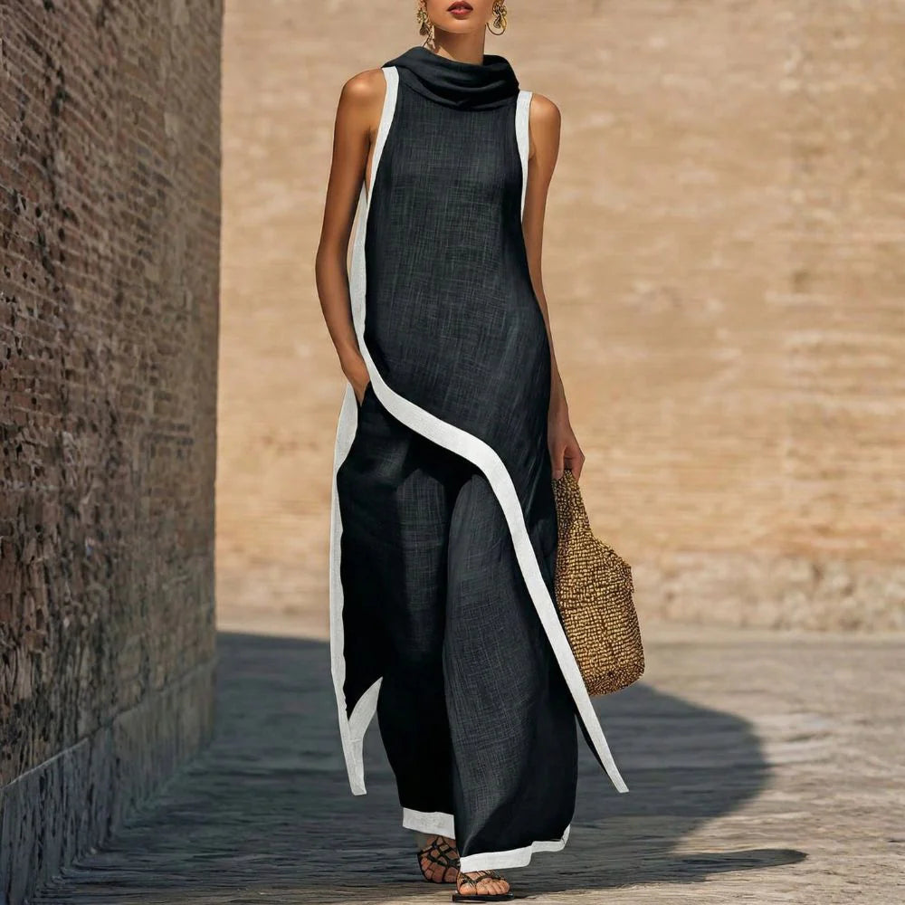 Traje de lino elegante.