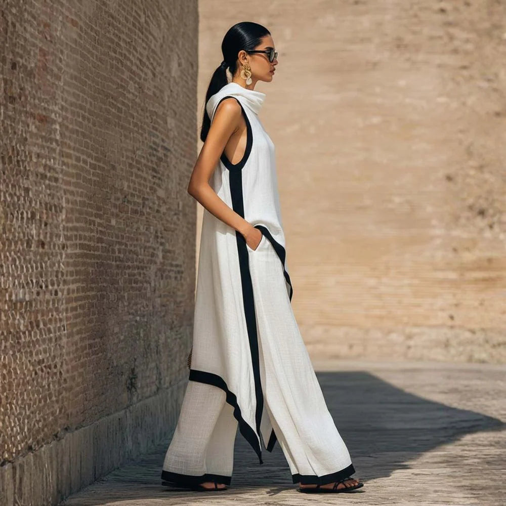 Traje de lino elegante.