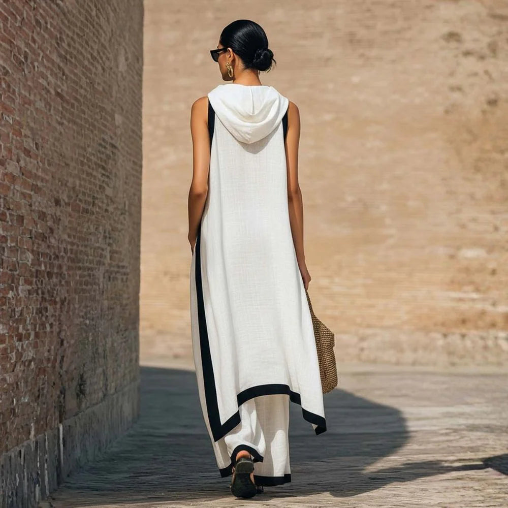 Traje de lino elegante.