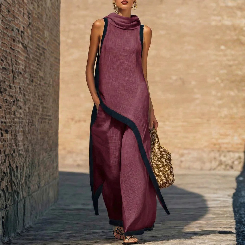 Traje de lino elegante.