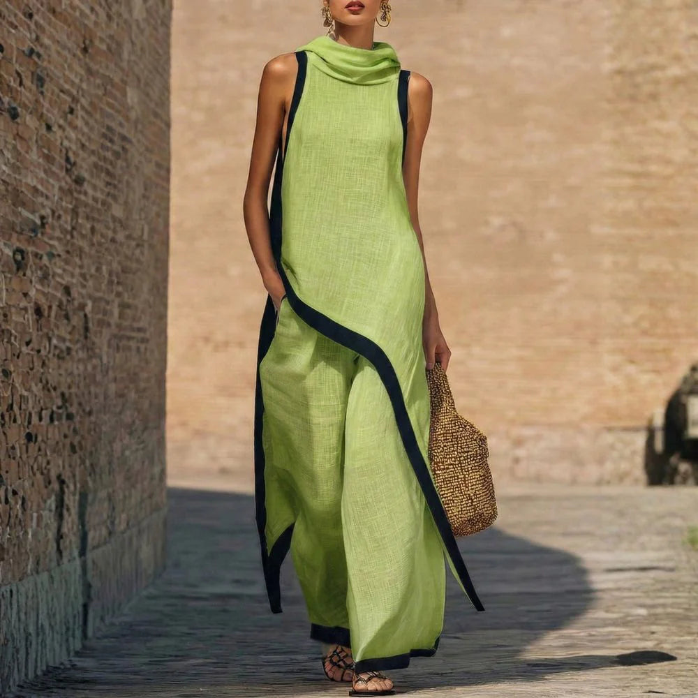 Traje de lino elegante.