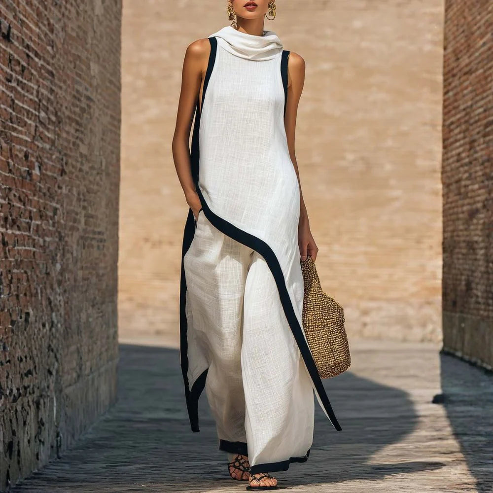 Traje de lino elegante.