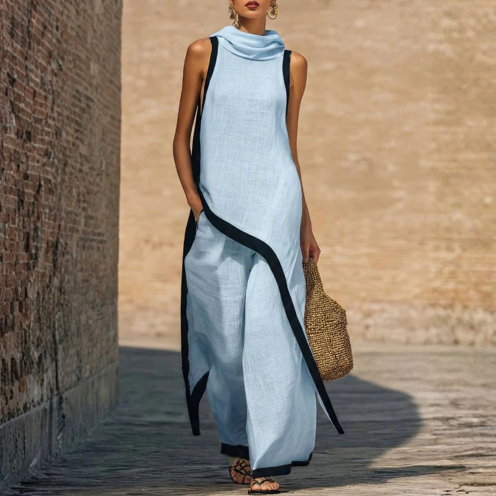 Traje de lino elegante.