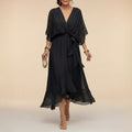 Vestido con escote en V.