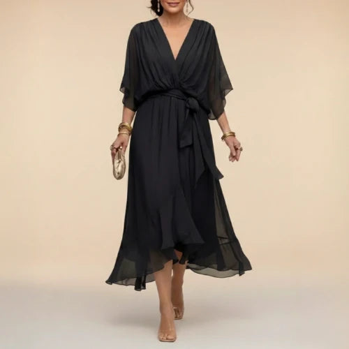 Vestido con escote en V.