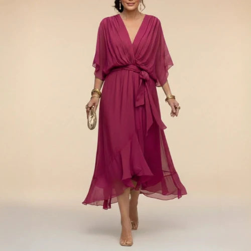 Vestido con escote en V.