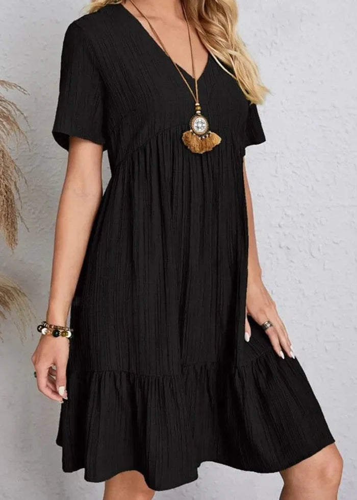 Vestido elegante favorecedor para el vientre.