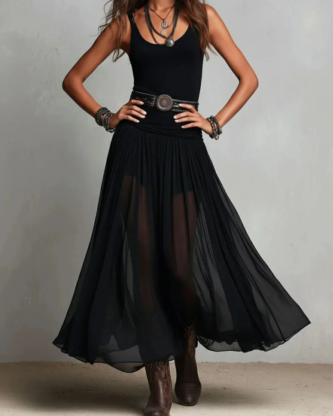 Vestido Maxi Boho Elegance Negro