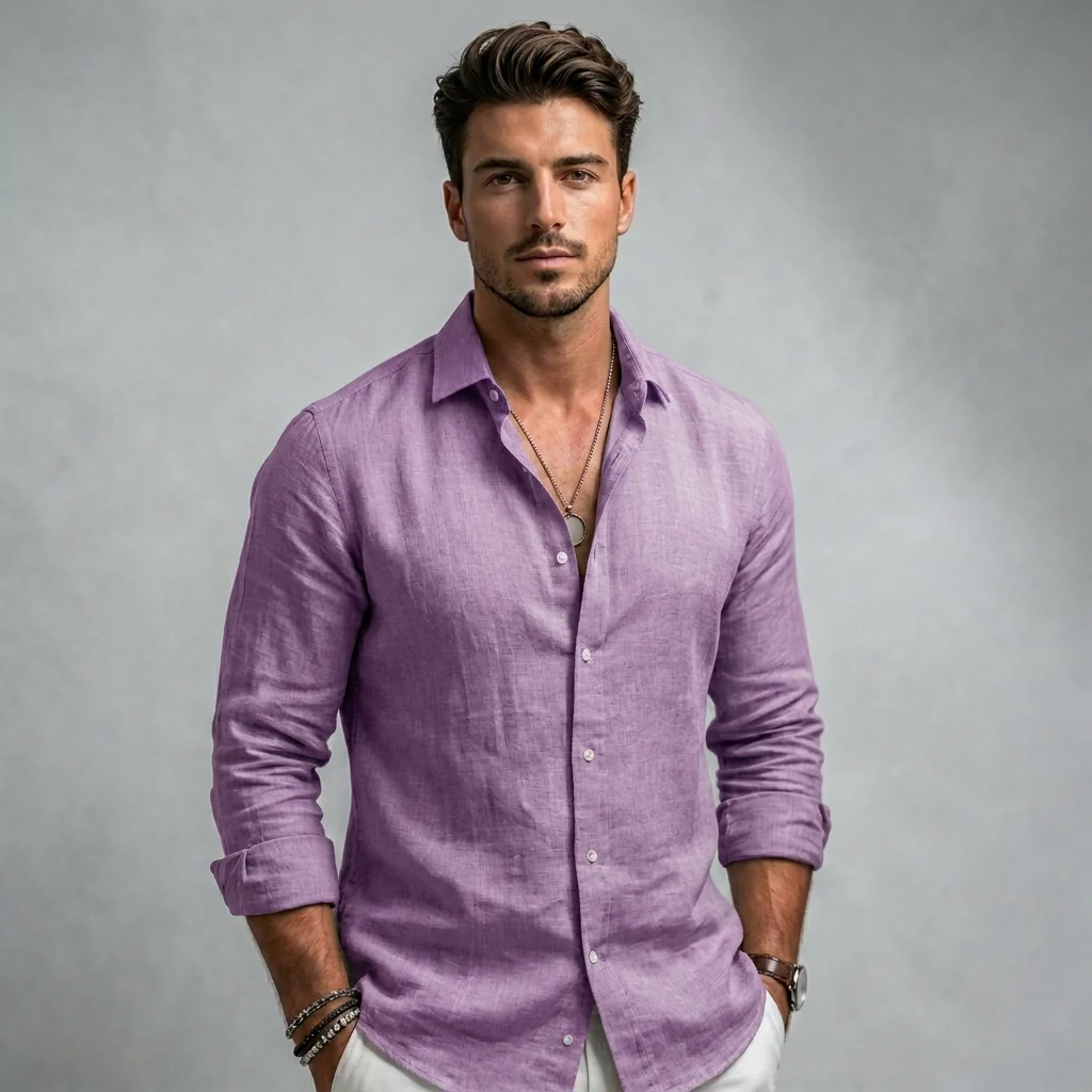 Camisa casual de lino premium para hombre