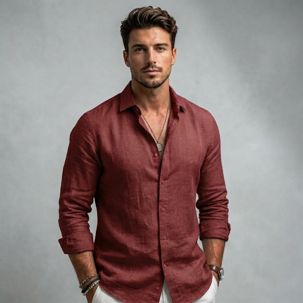 Camisa casual de lino premium para hombre