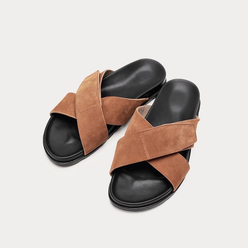 Sandalias Premium de Ante Cruzado.