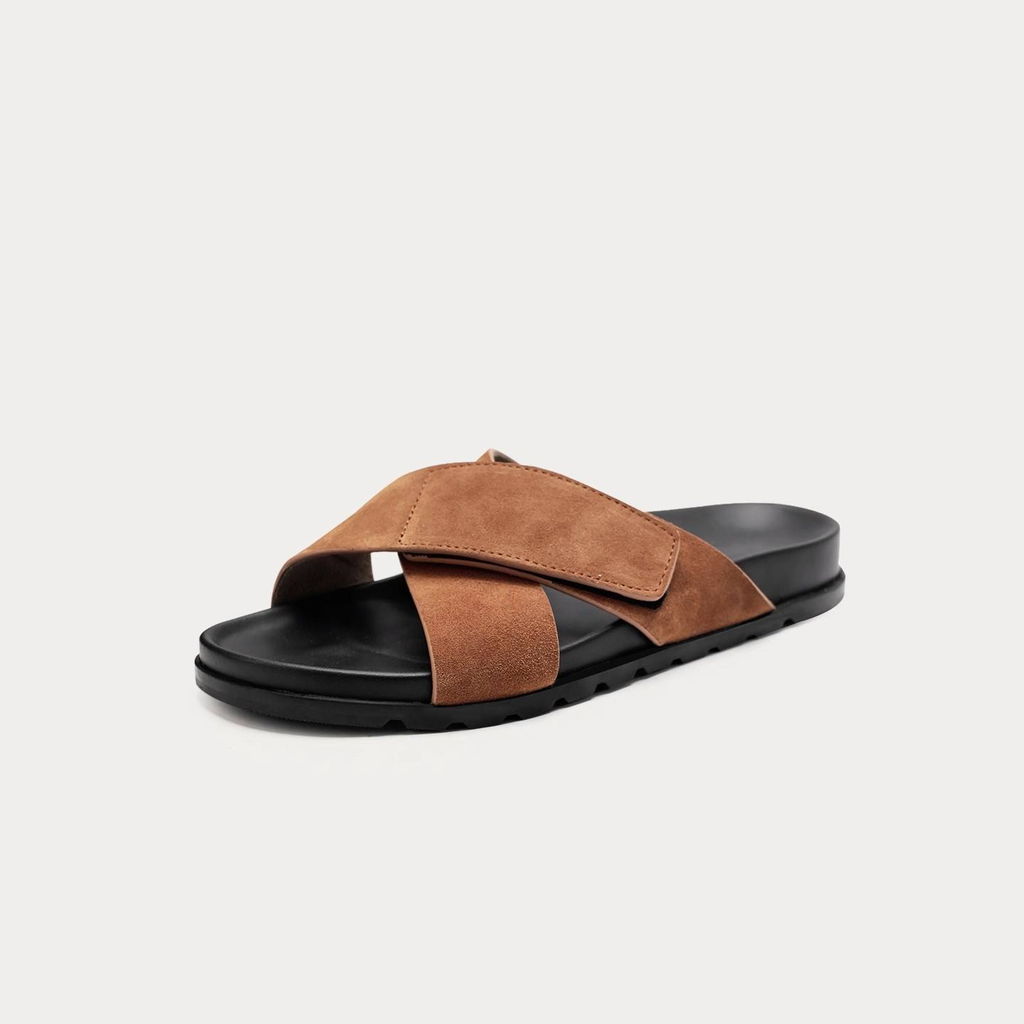 Sandalias Premium de Ante Cruzado.