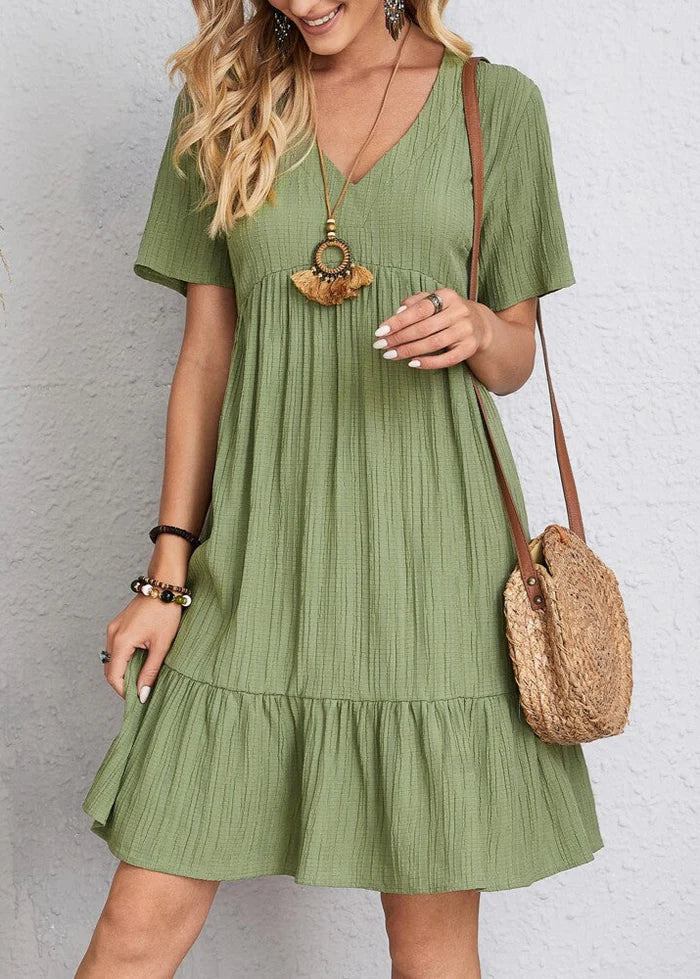 Vestido elegante favorecedor para el vientre.